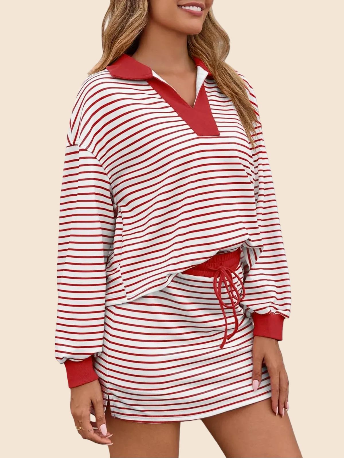 ✨Women's Casual Striped Two-Piece Set