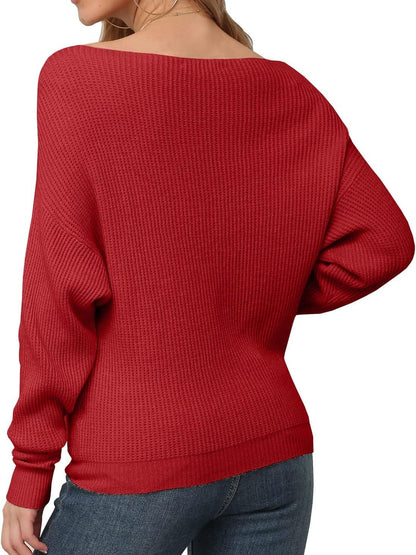 Women's Christmas Off Shoulder Knitted Pullover
