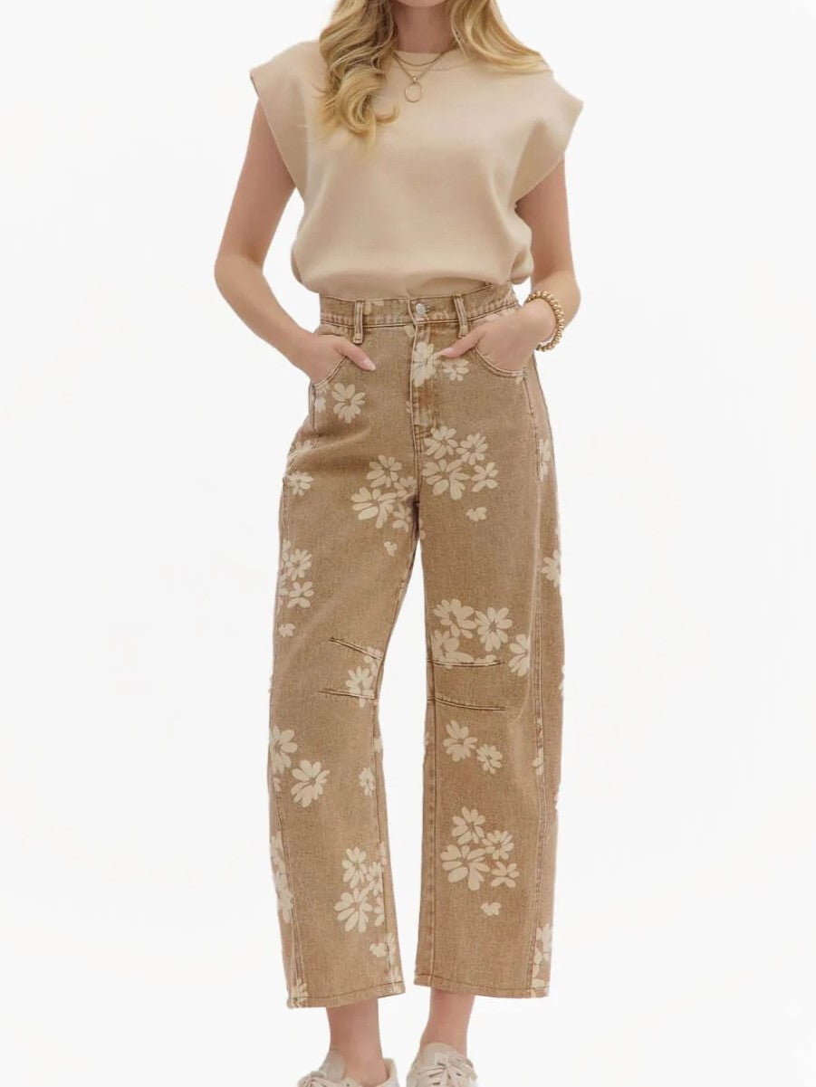 Women's Vintage Daisy Wide-Leg Jeans