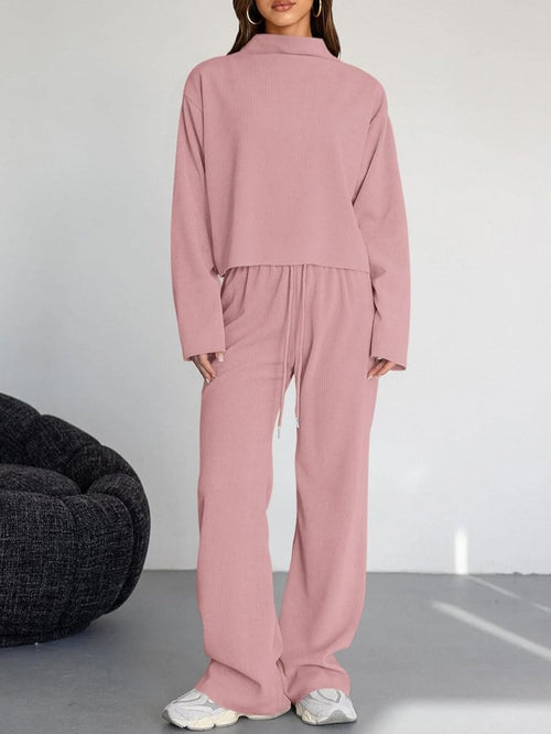 Women's Mock Neck Two Piece Set