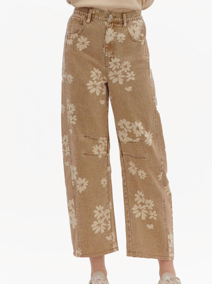Women's Vintage Daisy Wide-Leg Jeans