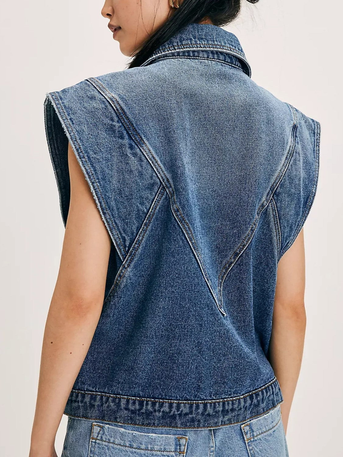 Women's Vintage Oversized Denim Sleeveless Vest