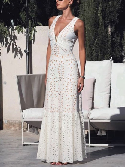 Women's V Neck Solid Color One Piece Swimsuit and Skirt