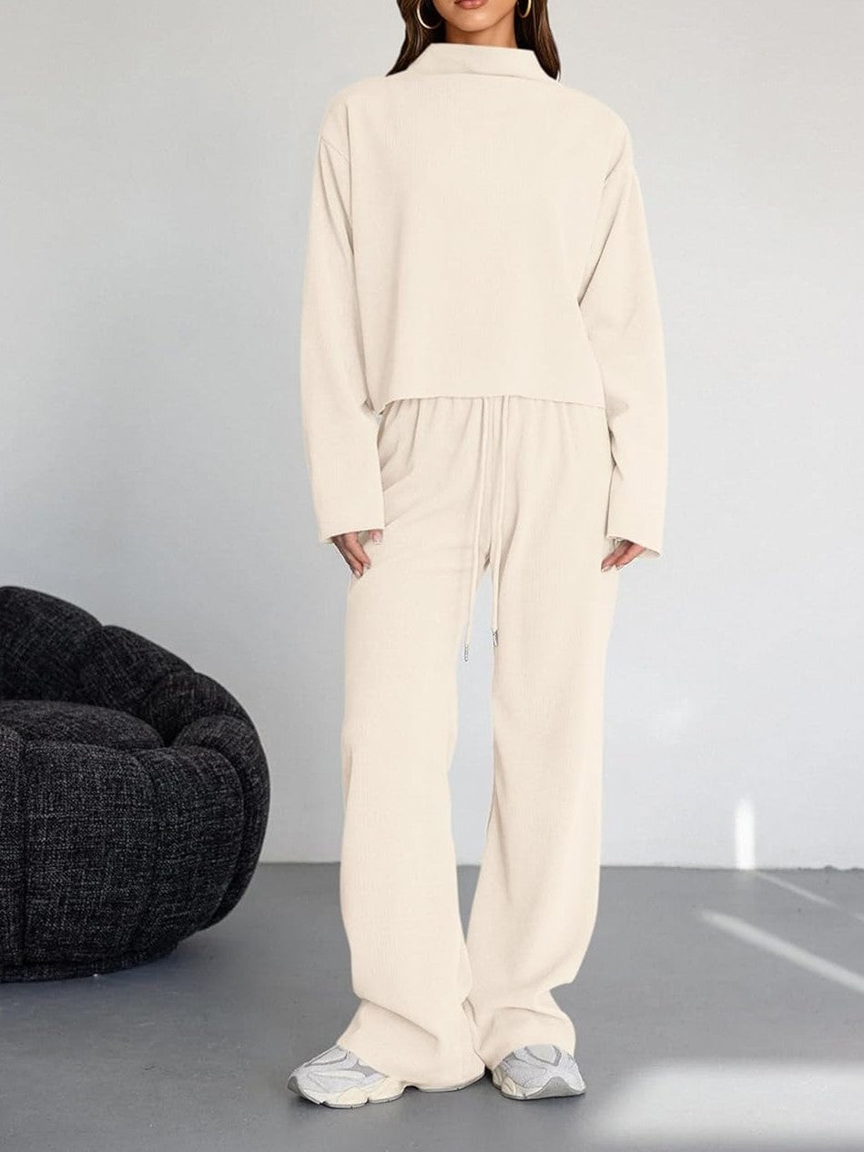 Women's Mock Neck Two Piece Set