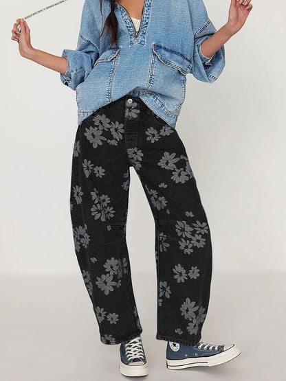 Women's Vintage Daisy Wide-Leg Jeans
