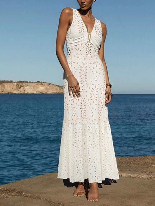 Women's V Neck Solid Color One Piece Swimsuit and Skirt