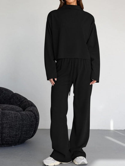 Women's Mock Neck Two Piece Set