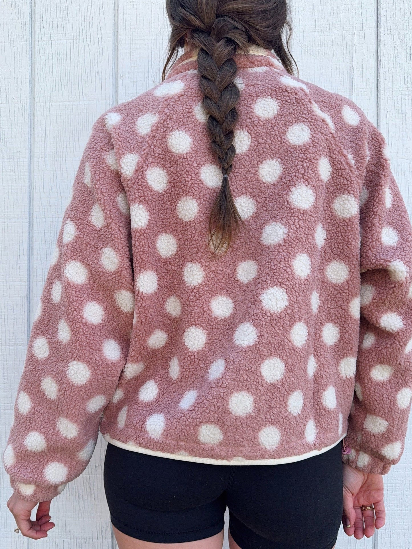 Women's Cozy Polka Dot Teddy Fleece Coat