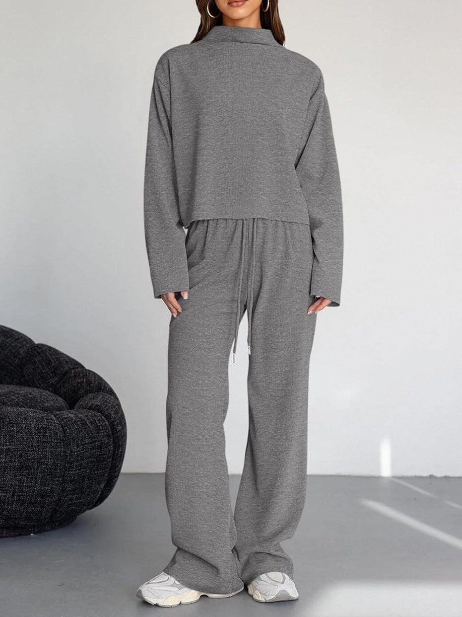 Women's Mock Neck Two Piece Set