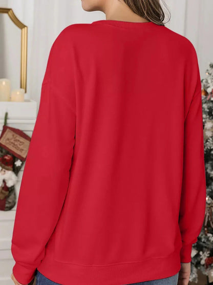 Women's Christmas Sequined Print Sweatshirt