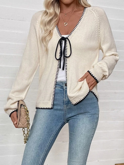 Women's Bow Tie Knit Cardigan