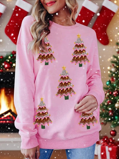 Women's Christmas Tree Print Sweatshirt
