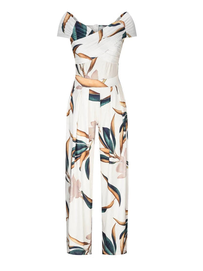 Women's Vintage Floral V-Neck Jumpsuit
