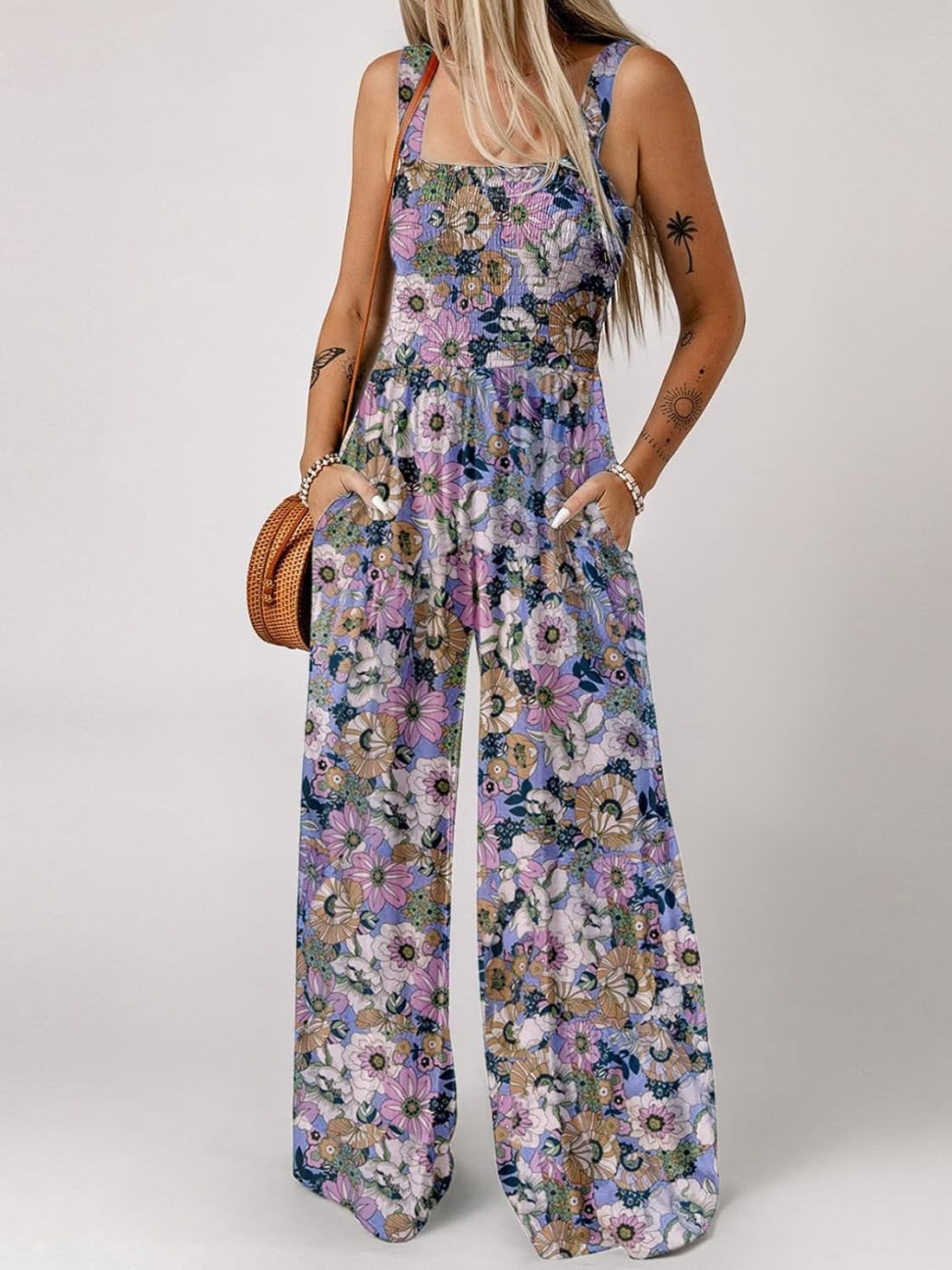 Women's Boho Floral Jumpsuit