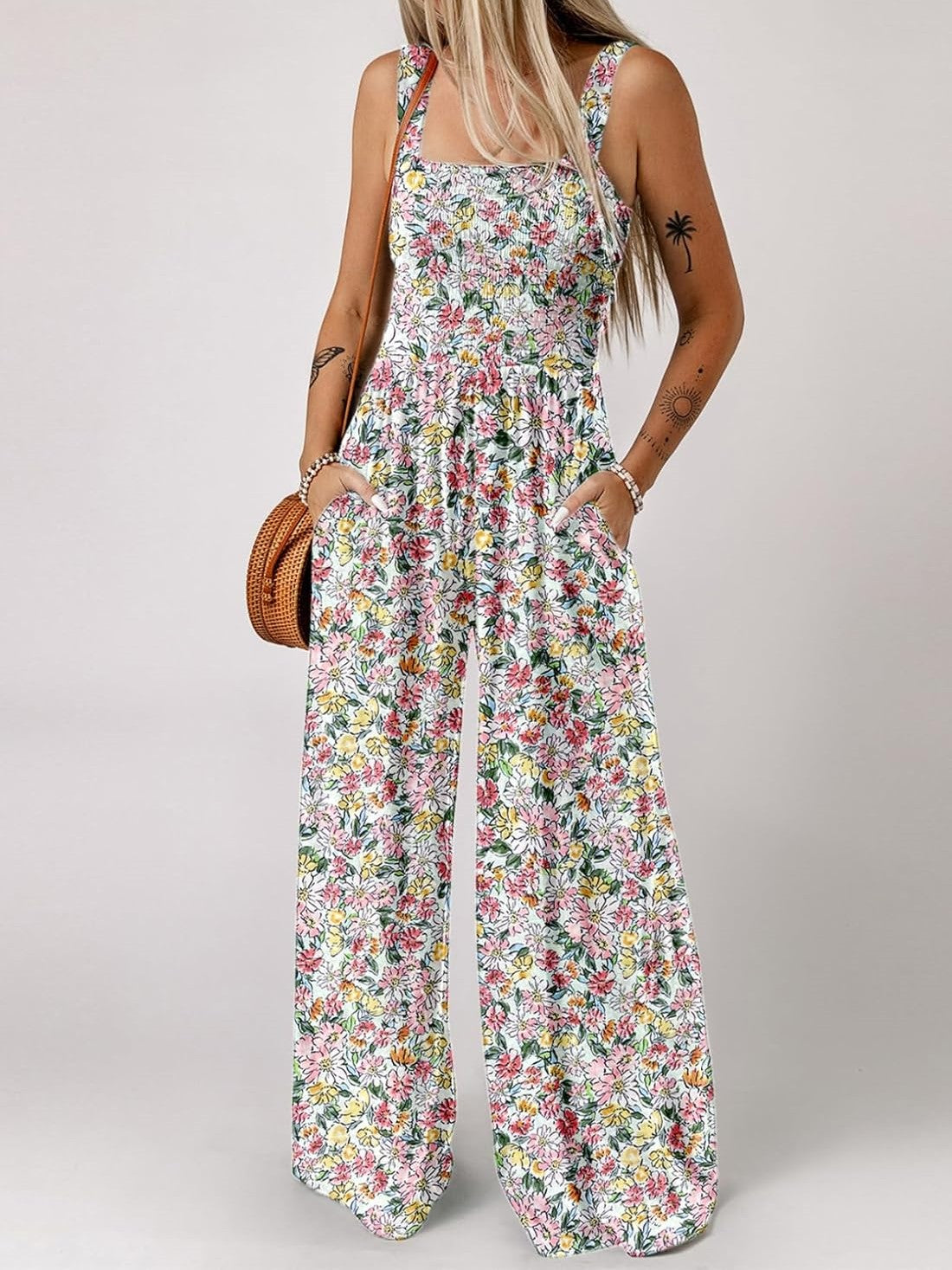 Women's Boho Floral Jumpsuit
