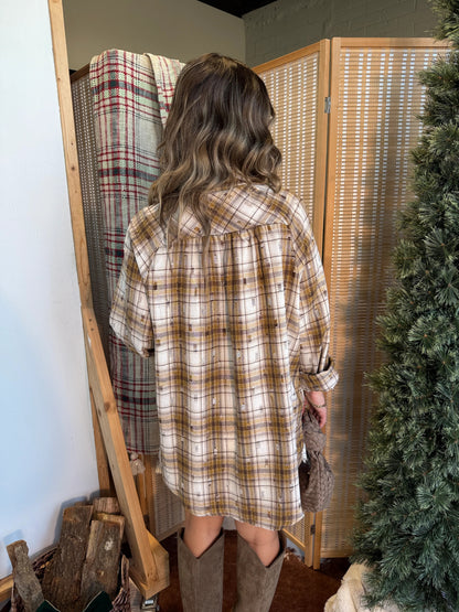 Women's Vintage Distressed Plaid Shirt
