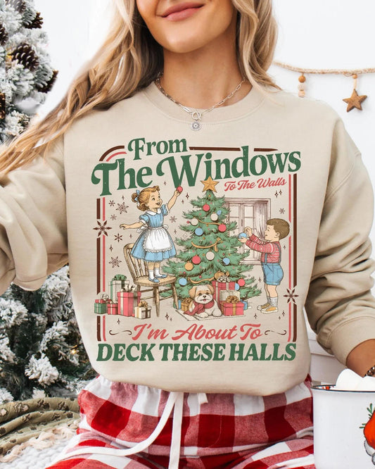 Women's ¡°Deck These Halls¡± Christmas Sweatshirt