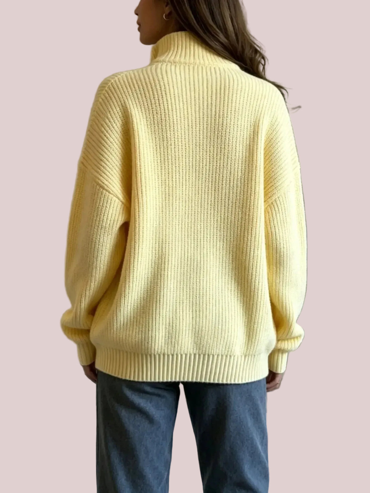 Women's Cozy Ribbed Half-Zip Mock Neck Sweater