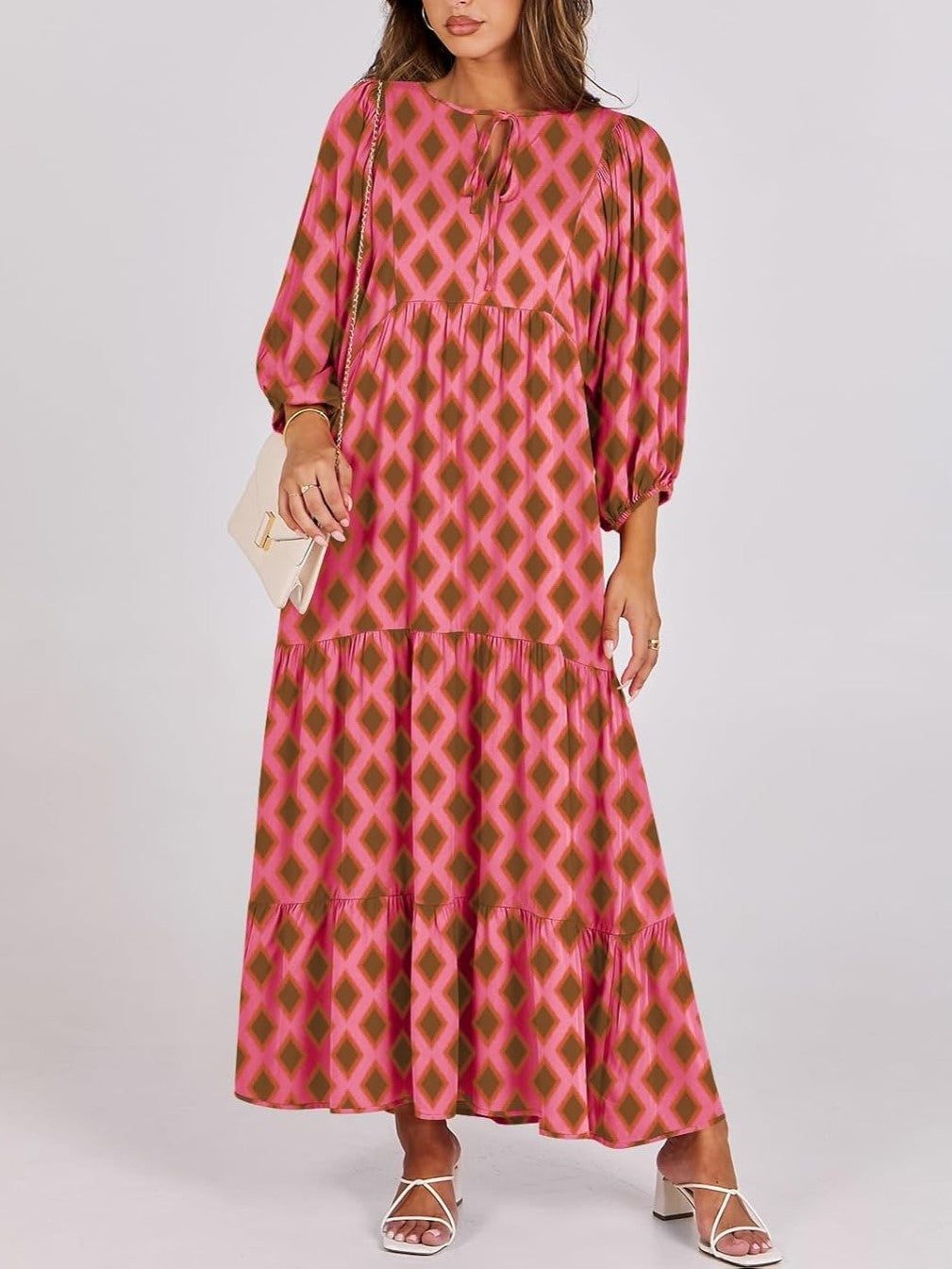 Women's Vacation Flowy Printed Maxi Dress