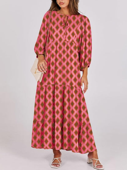 Women's Vacation Flowy Printed Maxi Dress