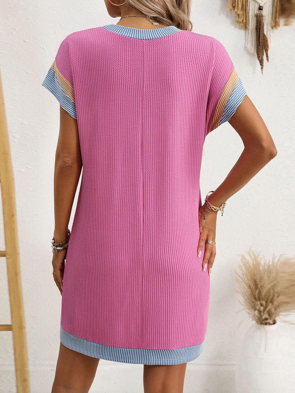 Women's Colorblock Ribbed Pocket Dress