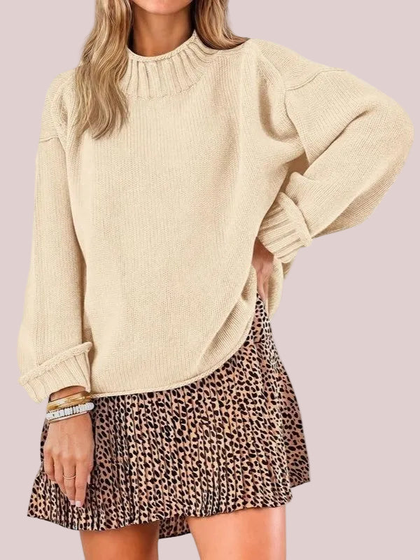 Women's Funnel Neck Slouchy Knit Top