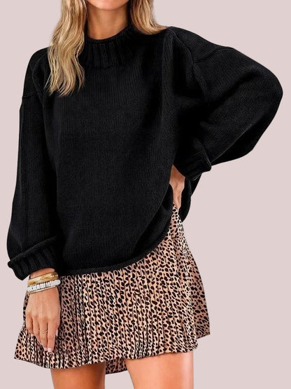 Women's Funnel Neck Slouchy Knit Top