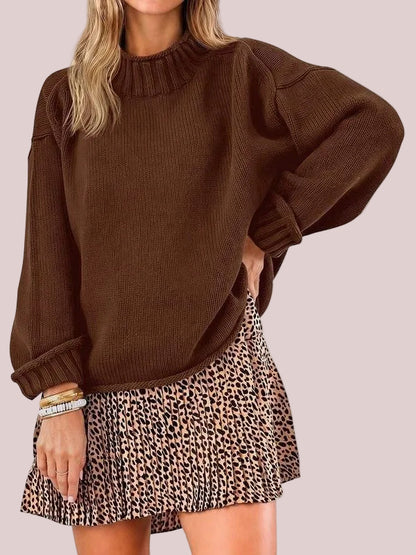 Women's Funnel Neck Slouchy Knit Top