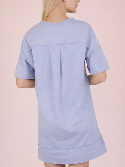 Women's Acid Wash T-shirt Dress