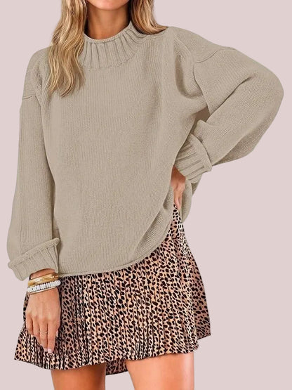 Women's Funnel Neck Slouchy Knit Top