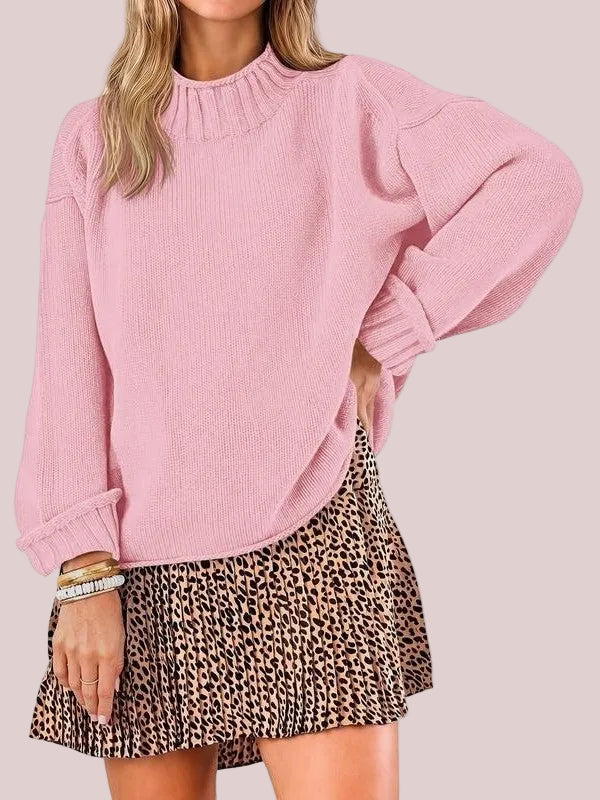 Women's Funnel Neck Slouchy Knit Top
