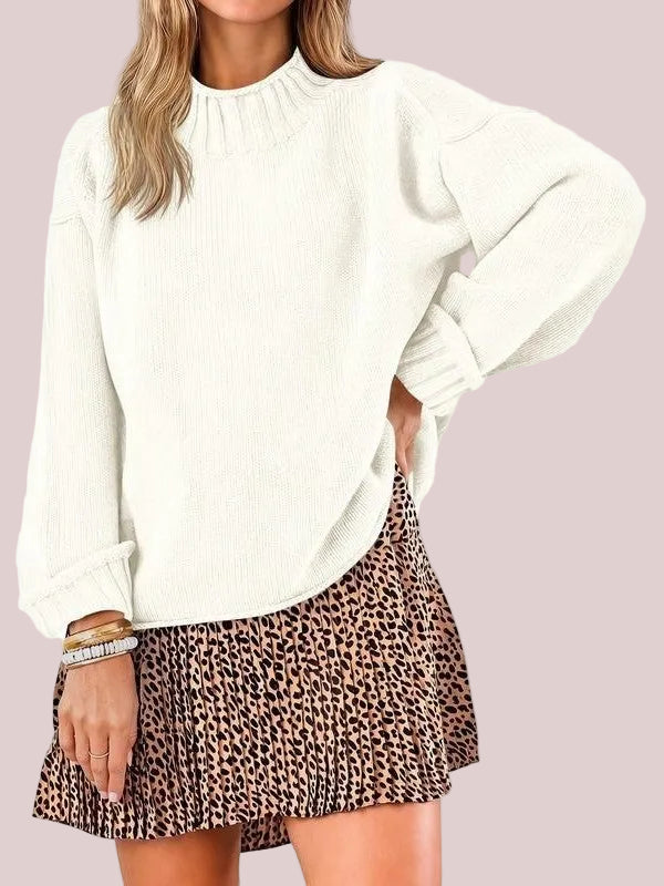 Women's Funnel Neck Slouchy Knit Top