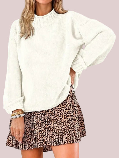 Women's Funnel Neck Slouchy Knit Top
