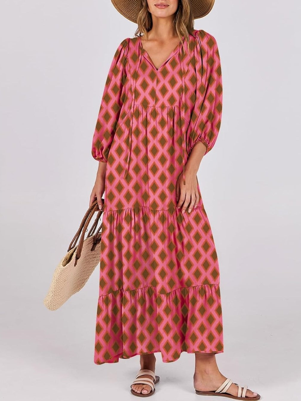Women's Vacation Flowy Printed Maxi Dress