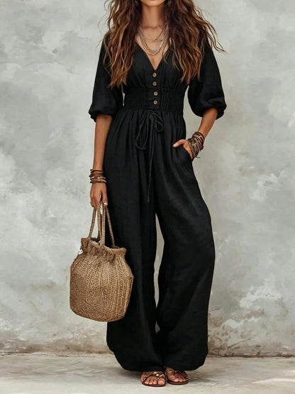 Women's Bohemian Pocket Loose Fit Jumpsuit