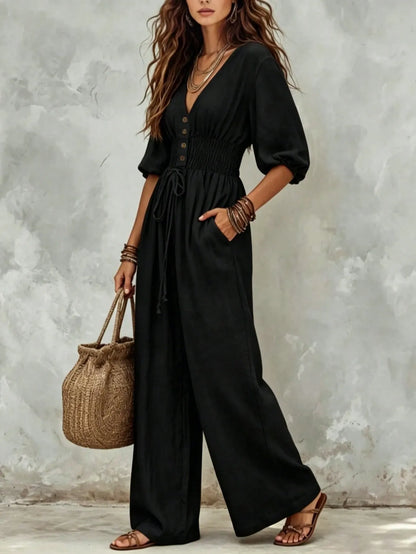 Women's Bohemian Pocket Loose Fit Jumpsuit