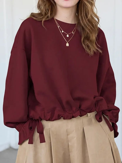 Women's Ruffled Cuff Oversized Casual Top