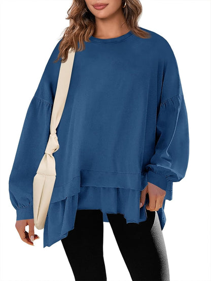 Women's Asymmetrical Layered Sweatshirt