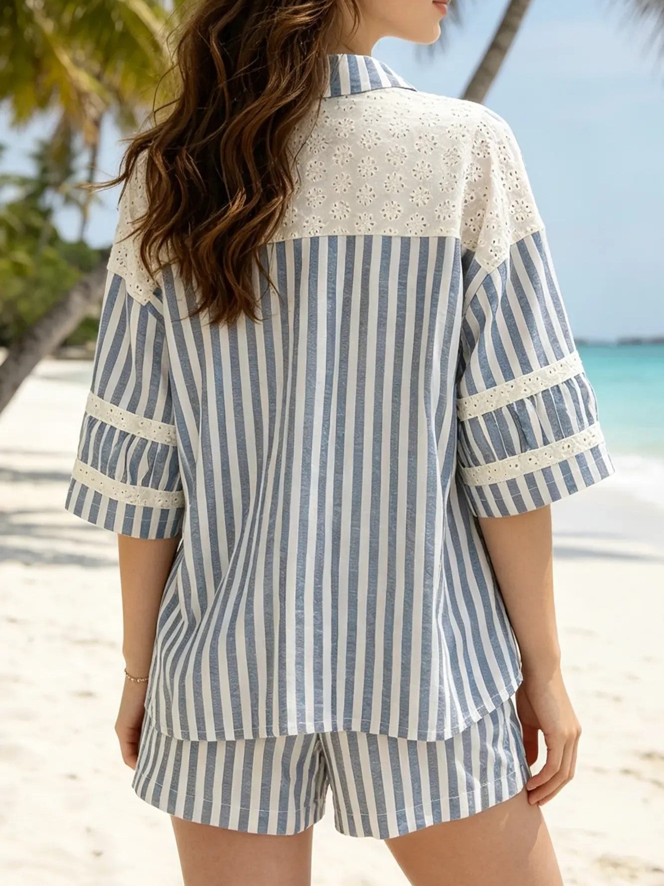 Women's Casual Summer Striped Two-Piece Outfit