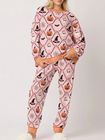 Women's Cute Holiday‑Print Pajama Set