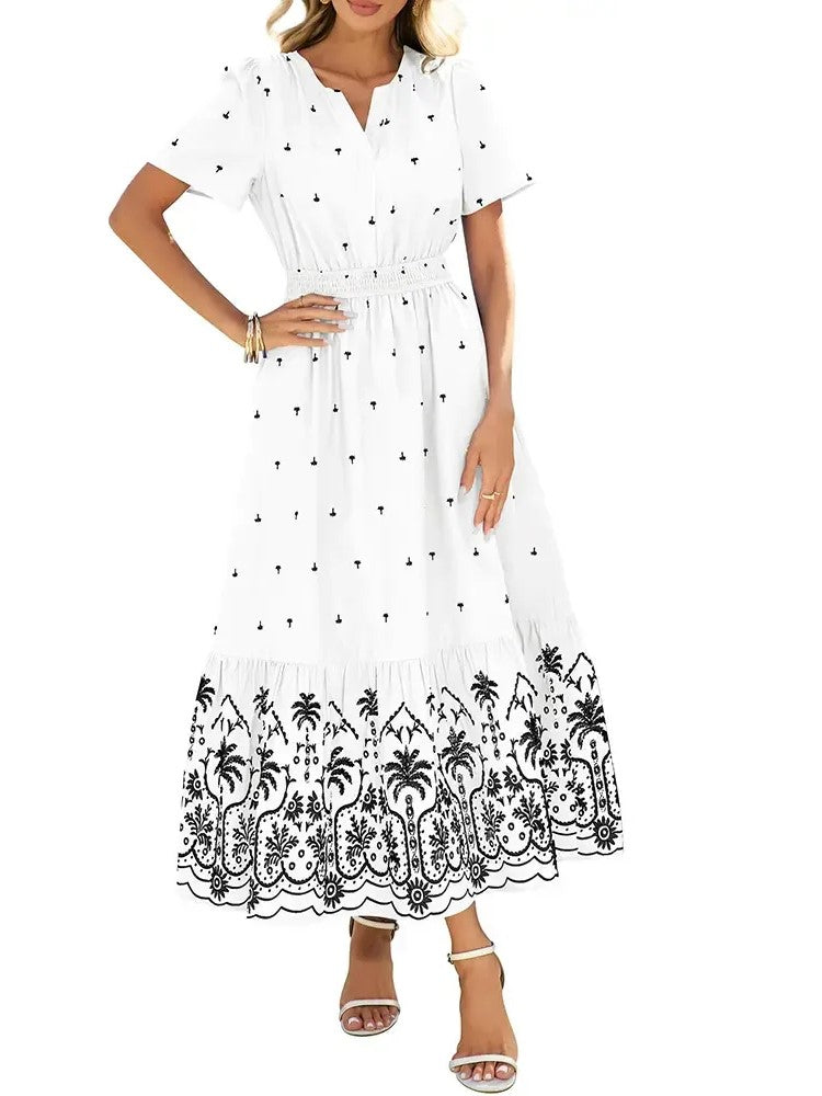 Women's Summer Boho V-Neck Maxi Dress