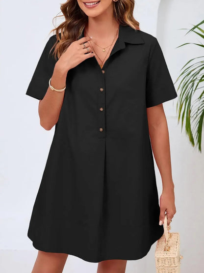 Women's Front Button Shirt Style Dress