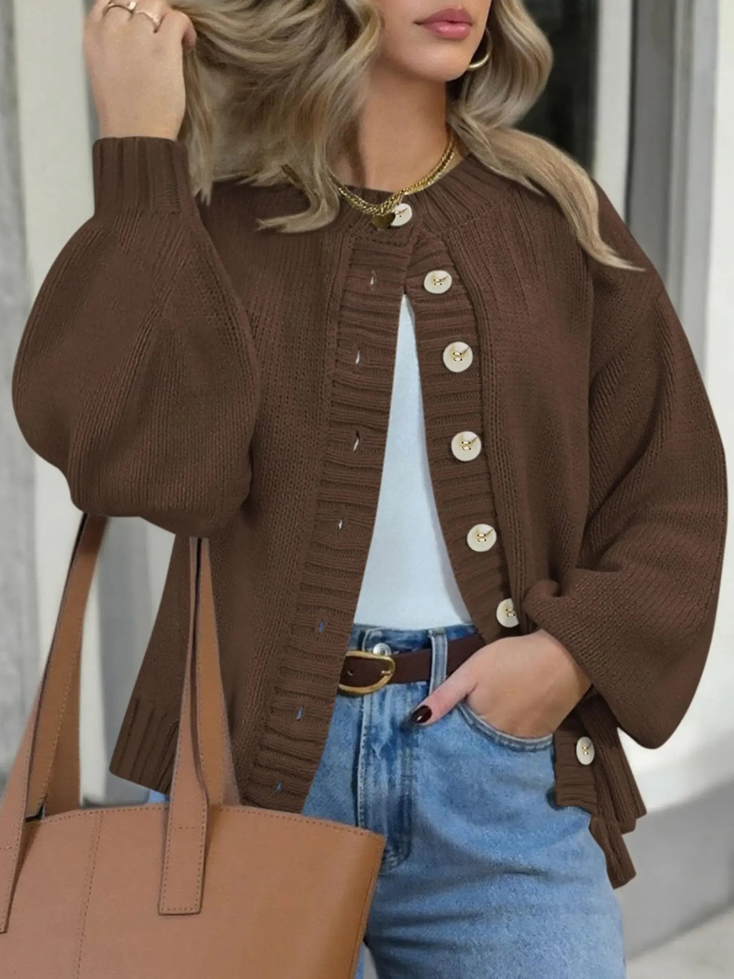 Women's Fall Oversized Knit Cardigan
