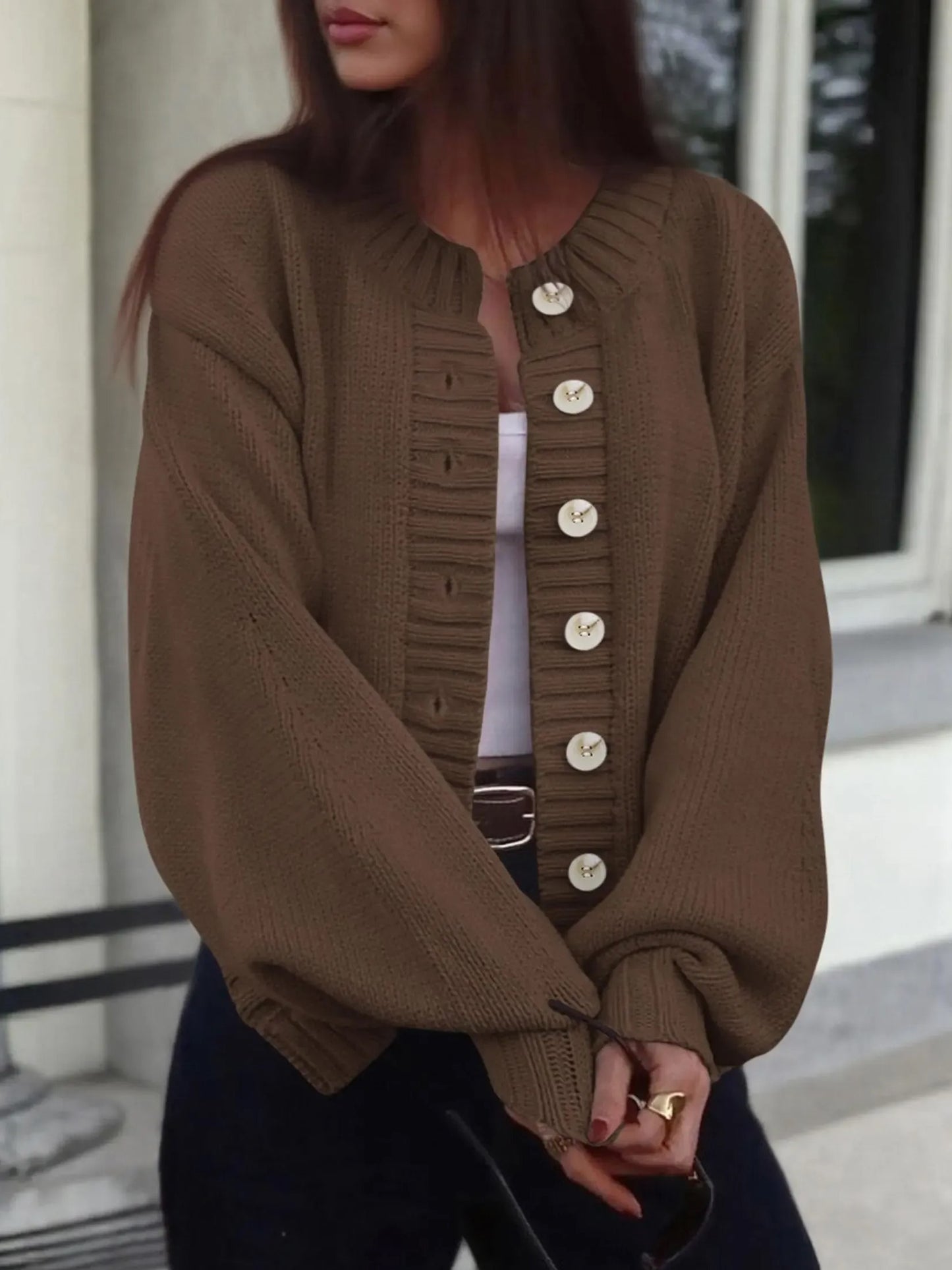 Women's Fall Oversized Knit Cardigan
