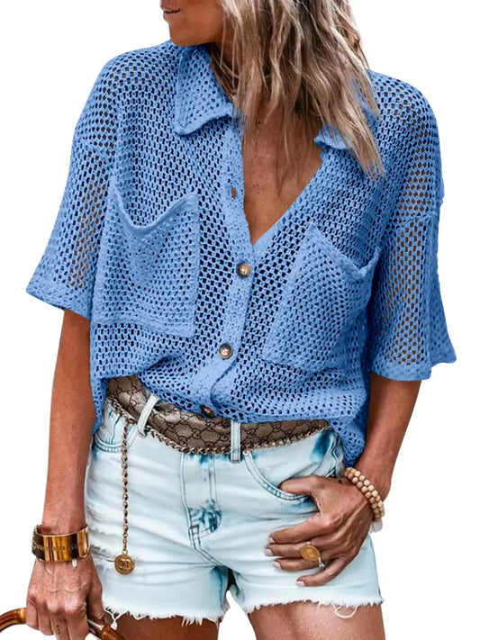 Women's Summer Breeze Crochet Knit Cardigan