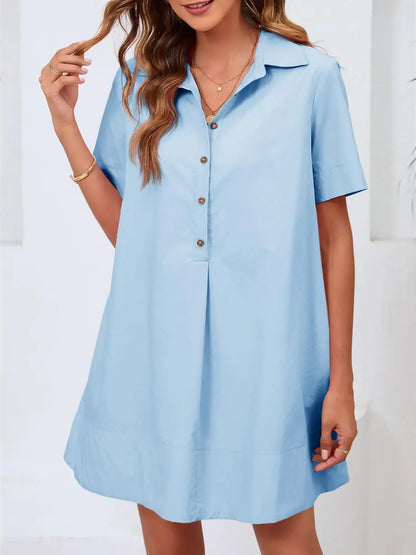Women's Front Button Shirt Style Dress