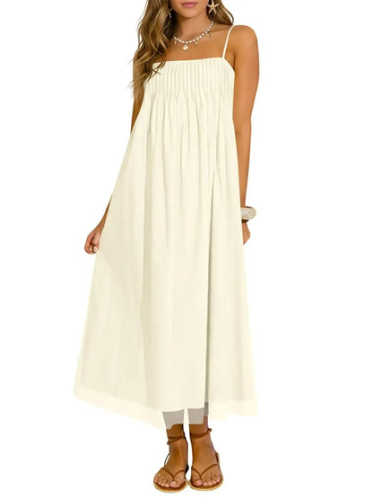 Women's Spaghetti Strap Loose Vacation Midi Dress