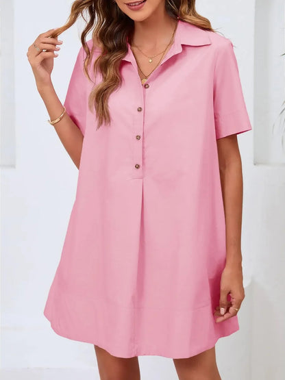 Women's Front Button Shirt Style Dress