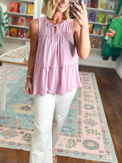 Women's Elegant Bow Tie Sleeveless Top