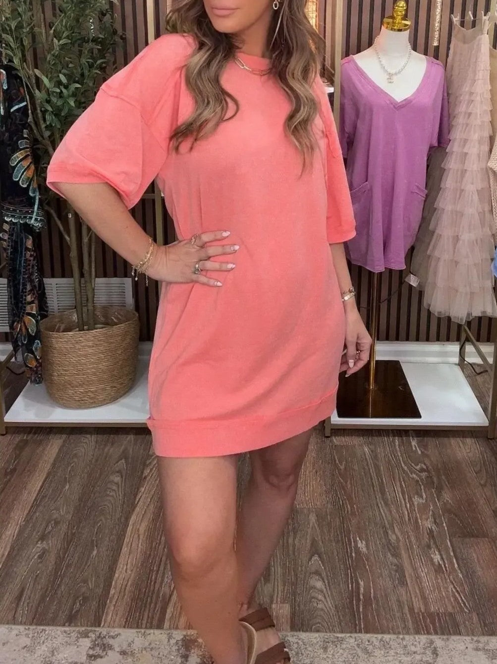Women's Oversized Short‑Sleeve T‑Shirt Mini Dress